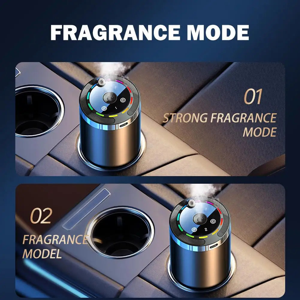 Diffuseur de Parfum et Humidificateur de Voiture 5 Modes – Éliminateur d'Odeurs avec Affichage Numérique